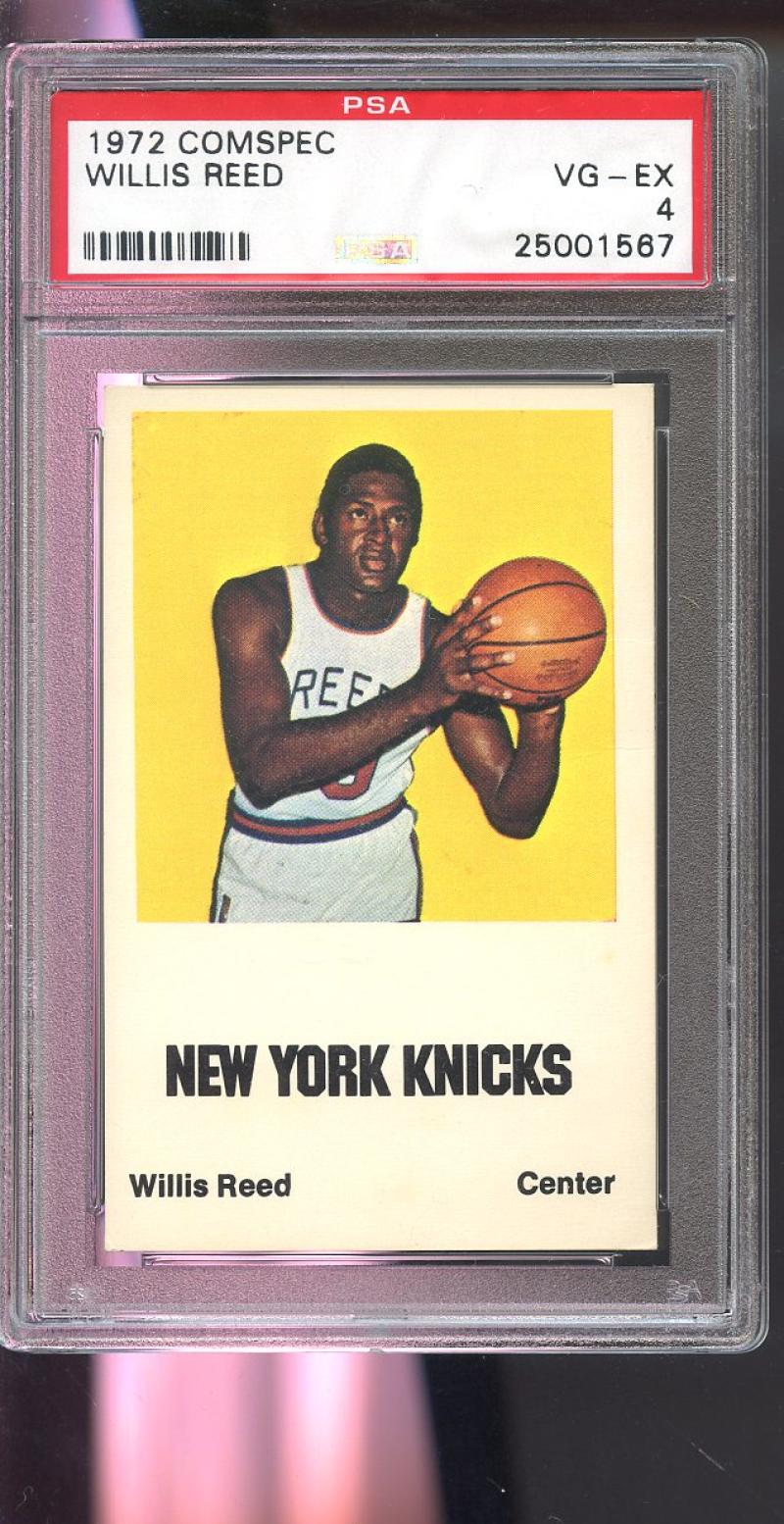1972 Comspec Willis Reed New York Knicks VG-EX PSA 4 Graded Basketball Card