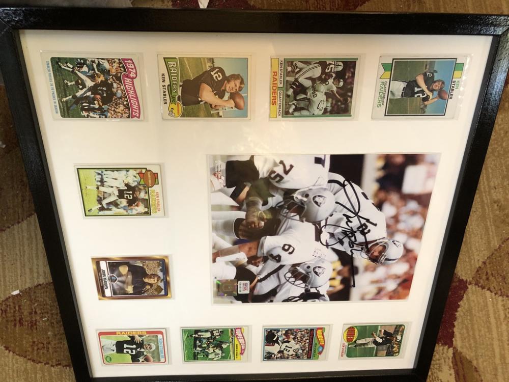 Ken Stabler Signed Autograph Auto 8x10 Photo Framed 1973 Rookie RC Topps PSA/DNA