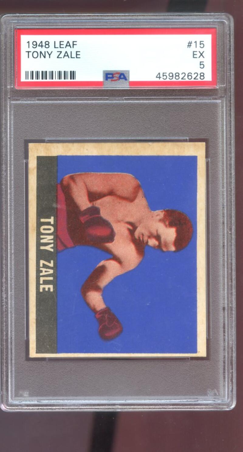 1948 Leaf #15 Tony Zale PSA 5 Graded Boxing Card