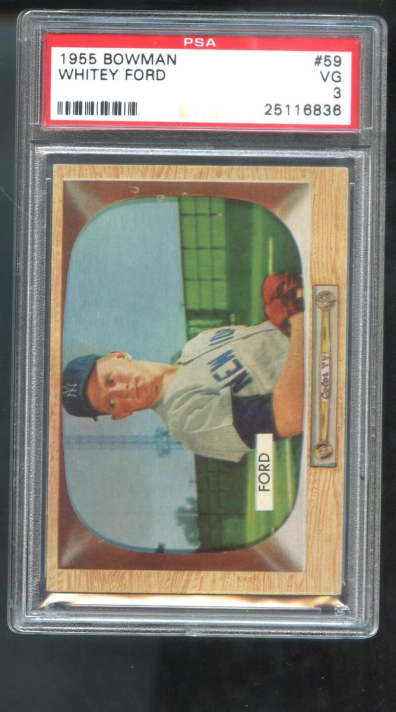 1955 Bowman #59 Whitey Ford PSA 3 Graded Baseball Card New York Yankees MLB