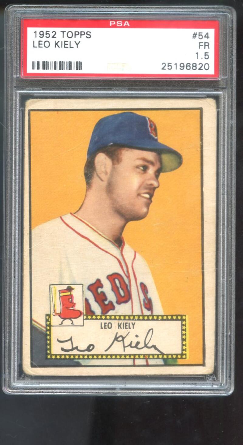 1952 Topps #54 Leo Kiely PSA 1.5 Graded Baseball Card Boston Red Sox Red Back