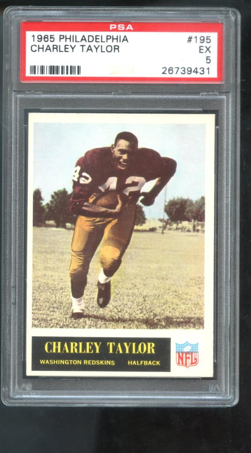 1965 Philadelphia #195 Charley Taylor ROOKIE RC NFL PSA 5 Graded Football Card