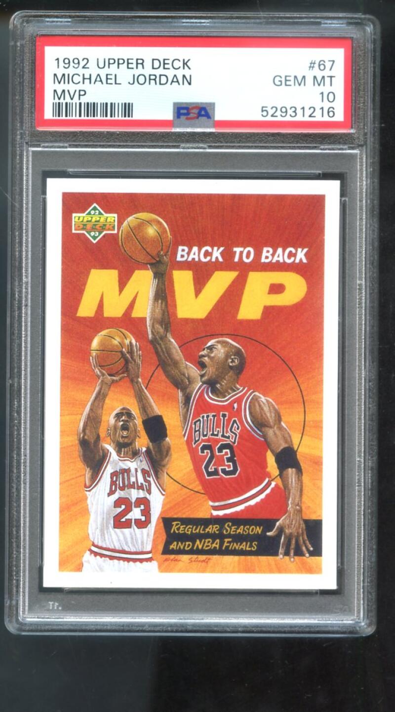 1992-93 Upper Deck #67 Michael Jordan PSA 10 Graded Card NBA Back To Back  MVP 92