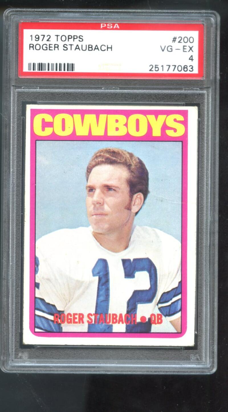 1972 Topps #200 Roger Staubach ROOKIE RC PSA 4 Graded Football Card NFL Cowboys