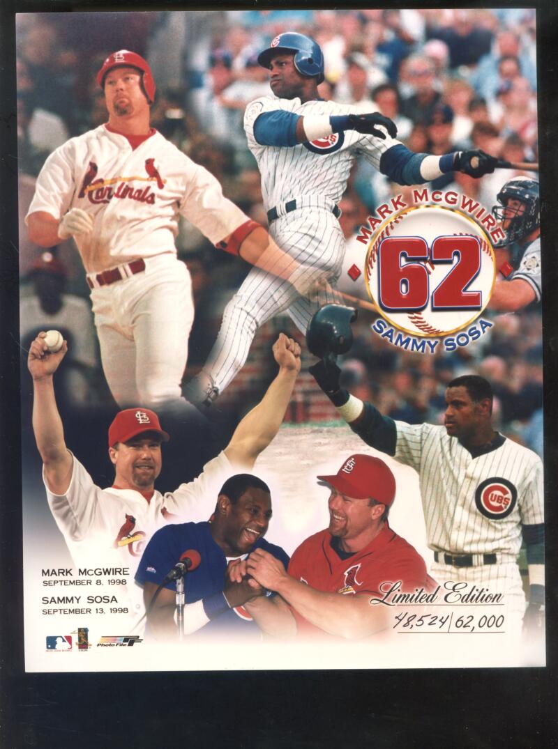 Mark McGwire Sammy Sosa 8x10 Photo Photograph Poster Baseball 62 Home Run 1998