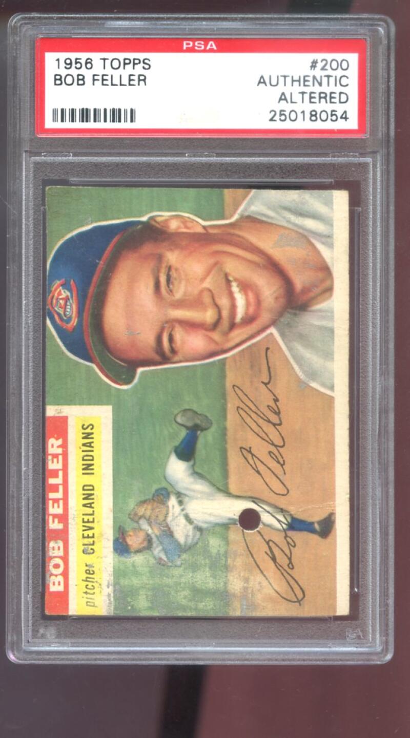 1956 Topps #200 Bob Feller PSA AA Graded Baseball Card MLB Cleveland Indians