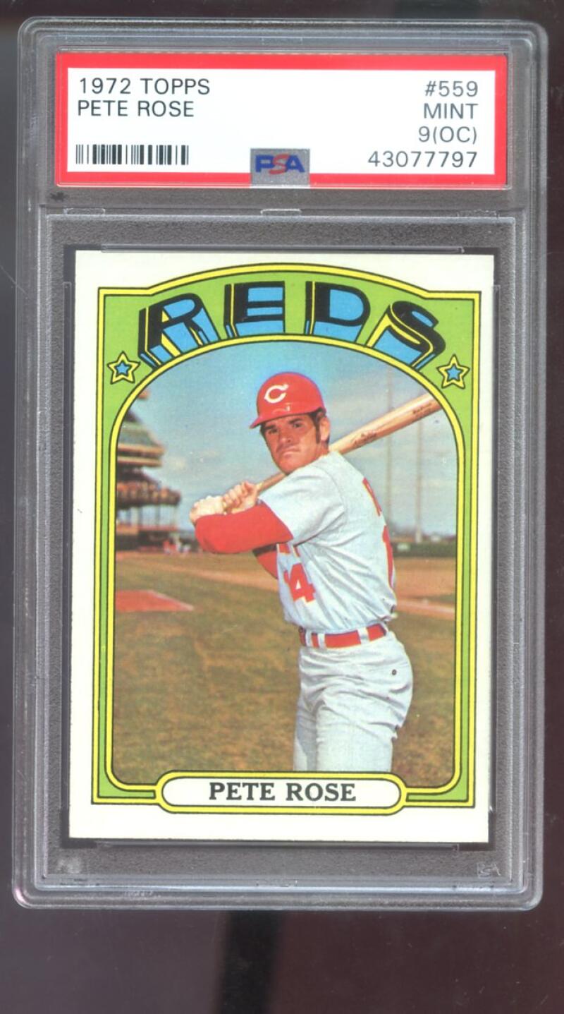 1972 Topps #559 Pete Rose PSA 9 (OC) Graded Baseball Card MLB Cincinnati Reds