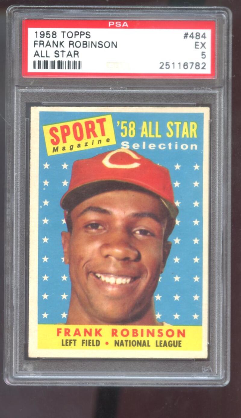 1958 Topps #484 Frank Robinson All-Star Sport AS PSA 5 Graded Baseball Card