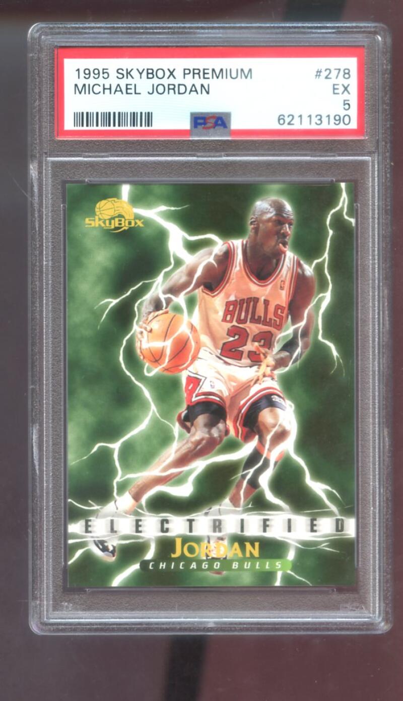 1995-96 Skybox Premium #278 Michael Jordan Electrified PSA 5 Graded Card 95-96