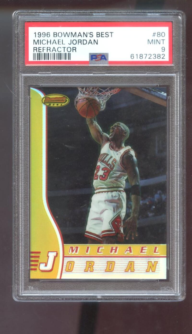 1996-97 Bowman's Best #80 Michael Jordan REFRACTOR PSA 9 Graded Card NBA Bowmans