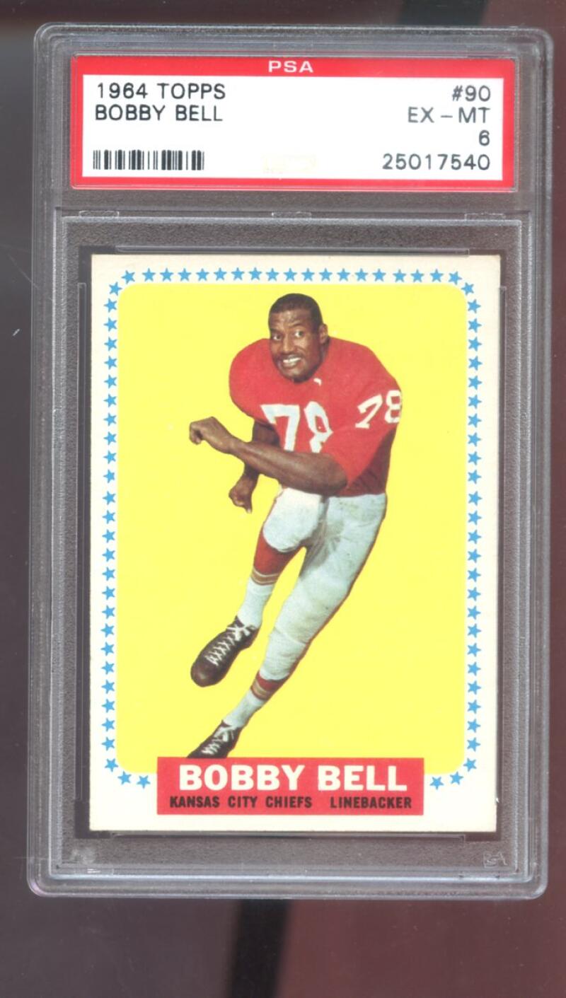 1964 Topps #90 Bobby Bell ROOKIE RC PSA 6 Graded Football Card Kansas City Chief