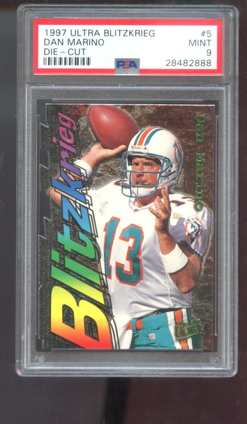 1997 Fleer Ultra Blitzkrieg Die-Cut #5 Dan Marino PSA 9 Graded Card NFL DieCut