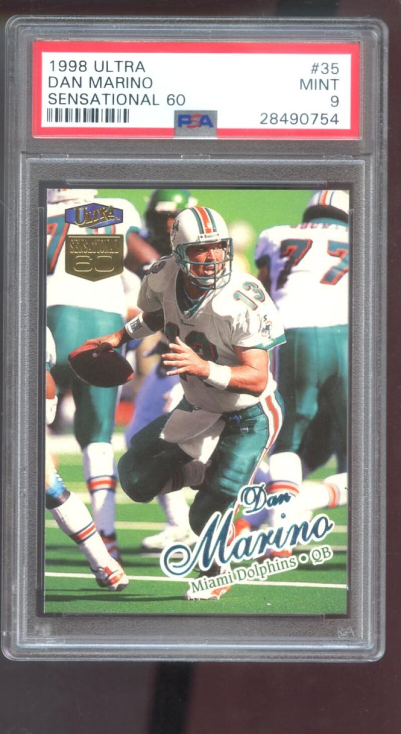 1998 Fleer Ultra Sensational 60 #35 Dan Marino PSA 9 Graded Football Card NFL